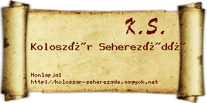 Koloszár Seherezádé névjegykártya